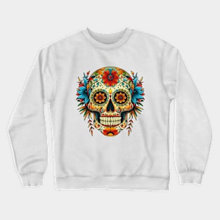 Floral Sugar Skull, Calavera Crewneck Sweatshirt